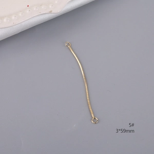 Componente gioielli DIY catena a serpente dorata con doppi anelli, 3x59mm per orecchini