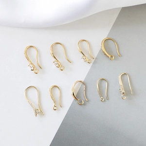 Ganchos para Pendientes DIY de Cobre Chapado en Oro de 18K con Circonitas Incrustadas para Joyería Artesanal