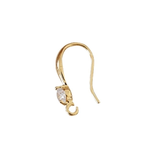 Ganchos de cobre bañados en oro 18K con circonita y lazo para joyería artesanal DIY