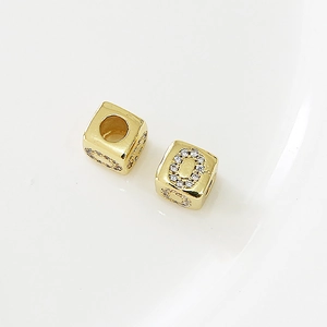 Perline quadrate placcate in oro con strass per la creazione di gioielli fai-da-te