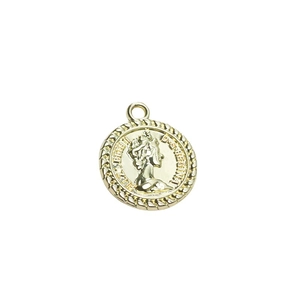 Vintage Elizabeth II gouden munt hanger met gedraaide rand voor DIY sieraden maken