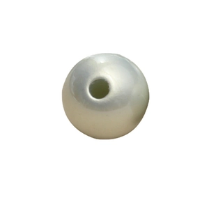 Perla in resina bianco crema lucida con foro verticale per creazione gioielli DIY