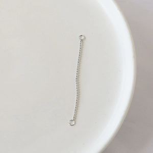 Silver beaded extender chain with dual closed loops for DIY jewelry making and earrings