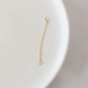 Golden O-chain necklace extender with closed jump rings for DIY jewelry making