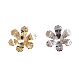 18k Gold und Silber sechsblättrige Blüten-Perlenkappen für DIY Schmuckherstellung