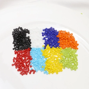 Colorful 2mm glass seed beads in eight vibrant colors for DIY jewelry and handicraft making
