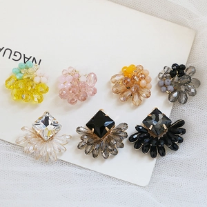 Romantic Flower Crystal Glass Charms Alloy Rhinestone Pendants For DIY Earring Jewelry Making Handmade Accessories For Women