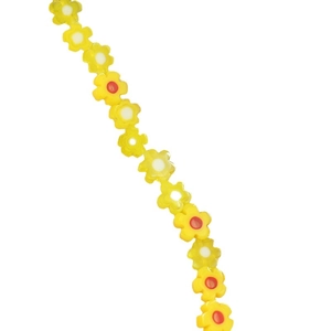 Mini perles de fleurs jaunes en verre pour création de bijoux DIY et accessoires faits main