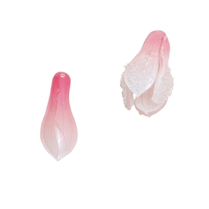 Pink gradient petal pendant for DIY jewelry making with realistic floral texture