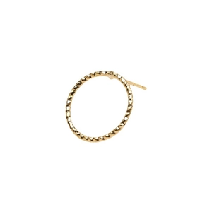 Minimalist 18k gold plated round stud earrings featuring textured hammered finish details