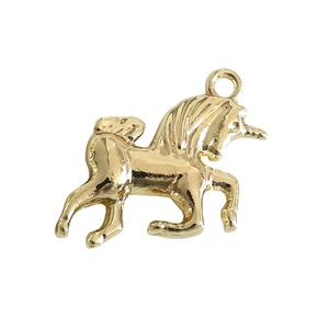 Golden unicorn pendant in alloy material for DIY jewelry necklace and earring making