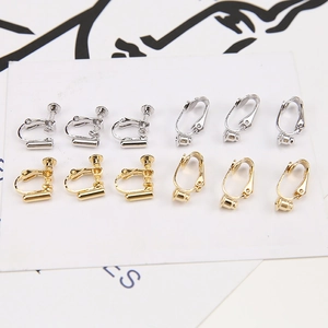 Convertidores de pendientes chapados en oro para orejas sin perforar, estilos tornillo y U