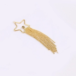 Vergoldeter Sternanhänger mit Strass und feinen Perlenfransen für DIY Schmuckzubehör