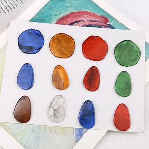 DIY handmade resin earrings kit with marbled ink irregular geometric dangles