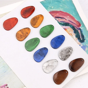 Irregular tortoise shell resin charms with vibrant marble texture for DIY earrings