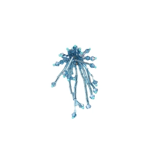 Blue crystal bead pendant flower with glass tube tassels for DIY jewelry making