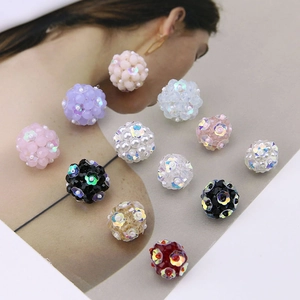 Colorful AB crystal beaded balls and pearl charms for DIY handmade fairy-style jewelry
