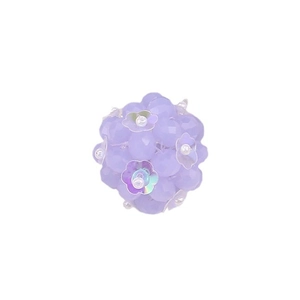 Handmade purple AB crystal ball with floral sequins and pearls for DIY jewelry making