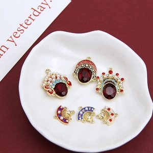 Breloques DIY masque d'opéra chinois avec couronne de phénix et éventail pour bijoux
