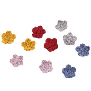 Handgemaakte gehaakte bloemen in 5 kleuren voor doe-het-zelf haaraccessoires