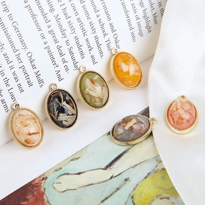 Vintage Oval Alloy Resin Pendant Only (Without Chain) With Dried Flowers Inlay DIY Handmade Jewelry Making Accessories