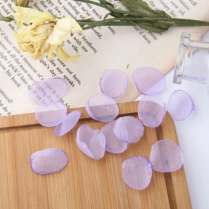Macro detail of light purple organza flower petals for DIY crafts and jewelry making