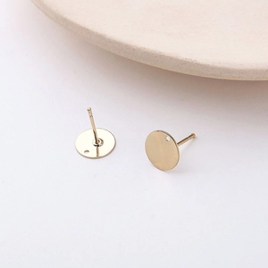 Detail view of 18K gold plated earring posts with loop for DIY jewelry making