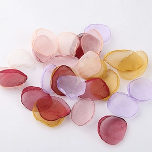 Romantic Mesh Flower Petal Round DIY Handmade Jewelry Findings Materials For Earrings Hair Accessories Wedding Party Decoration
