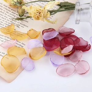 Romantic translucent mesh organza flower petals for DIY jewelry and hair accessories