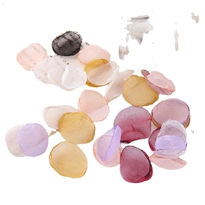 Romantic fairy-style mesh fabric flower petals in assorted colors for DIY jewelry making