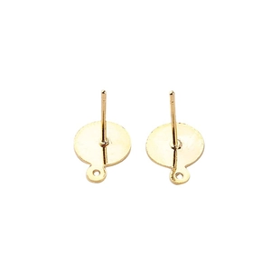 DIY 18K gold plated earring studs with flat base and hanging loop for jewelry making