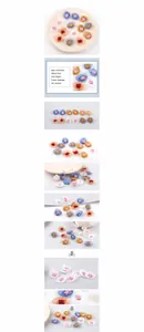 Detail von 24mm mehrlagigen Mesh-Stoffblumen für DIY-Schmuck und Haar-Accessoires