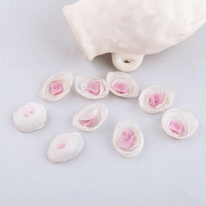Dettagli di 9 toppe di fiori di rosa in chiffon fatti a mano per accessori per capelli DIY