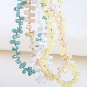 Rainbow glass teardrop beads for DIY jewelry making in multiple vibrant colors