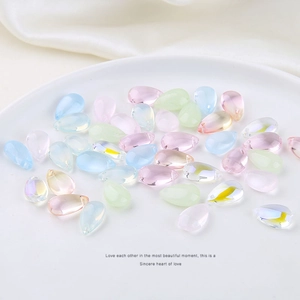 Iridescent mermaid tear drop beads in assorted macaron colors for DIY jewelry making