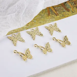 Sechser-Set goldene Schmetterlingsanhänger aus Legierung für DIY-Schmuckherstellung