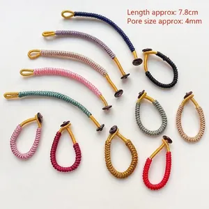 Detailed view of handmade silk-texture cord loops with 7.8cm length for DIY crafts