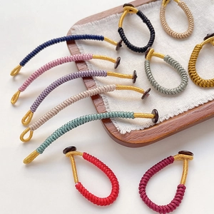 Handmade Woven Vajra Knot Cord Buckle For DIY Jewelry Finding Polyester Cotton Braided Keychain Lanyard Connector Accessory