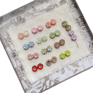 Handmade Czech glass flower beads in assorted colors for DIY jewelry and crafts