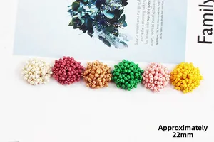 Bunte DIY-Blumenanhänger aus Perlen, 22mm, für handgefertigte Ohrringe und Haarschmuck