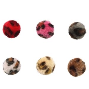 Luipaardprint nepbont pompon bedeltjes voor DIY sieraden en oorbellen maken