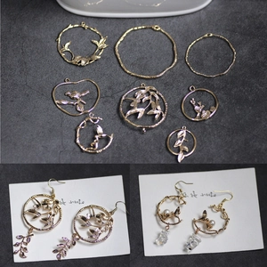 Colgante De Pájaro De Bosque De Cobre Chapado En Oro Material De Joyería DIY Para Pendientes Collar Pulsera Accesorios