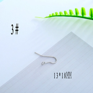 Detailed view of silver-tone DIY earring hooks size 13x18mm for jewelry making