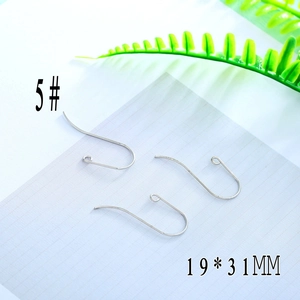 Detailed view of silver-colored 19x31mm metal earring hooks for DIY jewelry making