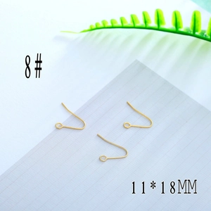 Detail of 11x18mm 18K gold-plated copper earring hooks for DIY jewelry making