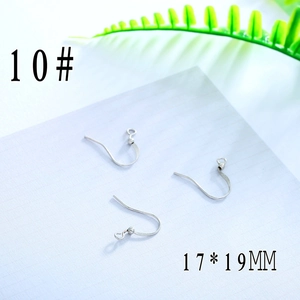 Detailed view of silver DIY earring hooks measuring 17x19mm with decorative bead detail