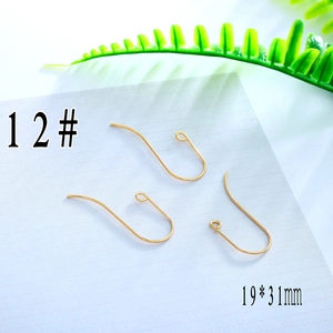 Detailed view of gold plated 19x31mm long U-shaped ear hooks for DIY jewelry making