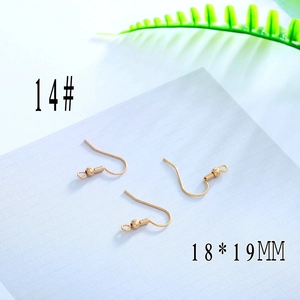 Three pieces of 18K gold plated earring hooks with round beads, size 18x19mm