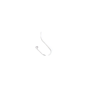 Polished silver metal ear hook wires with round closed loops for DIY jewelry making