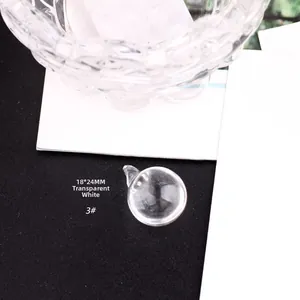 Close-up of 18*24MM transparent white glass orb pendant with top hanging hole